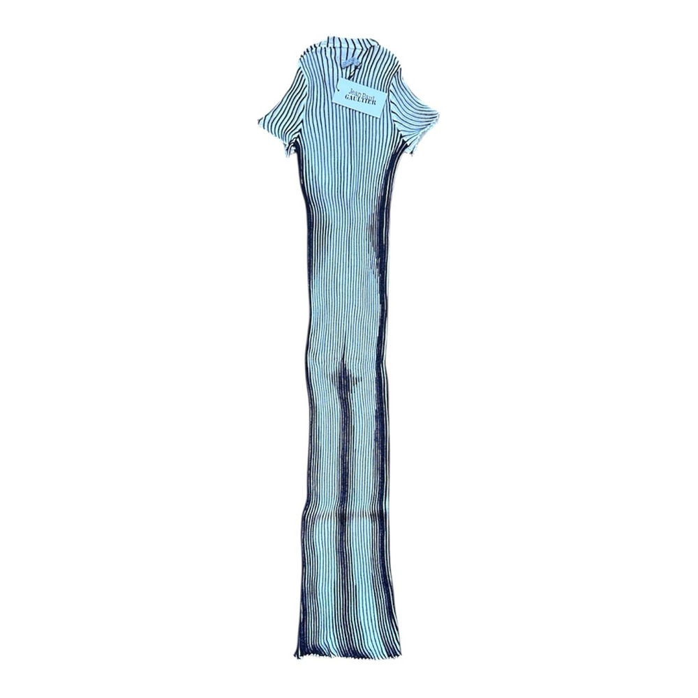 Jean Paul Gaultier Black and White Lurex Metallic Trompe L’oeil Body Knit Dress - Picture 4 of 14